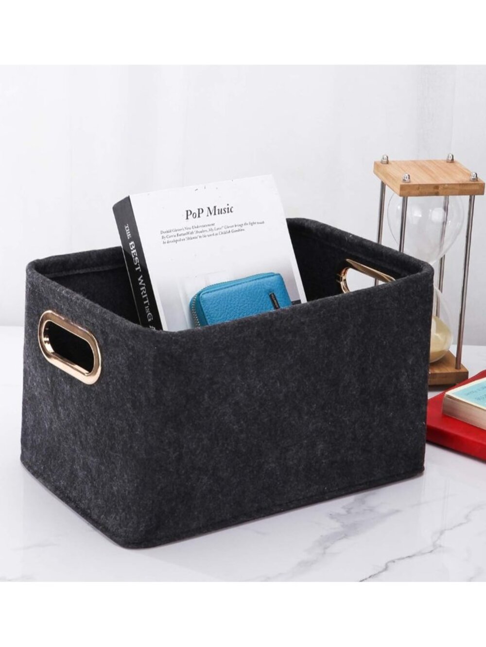 Collapsible Storage Bins Foldable Felt Fabric Storage Basket Organizer Boxes Con - Picture 2 of 8